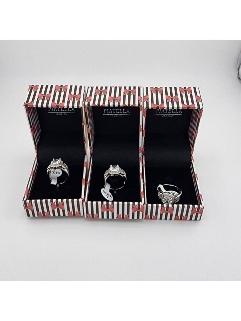 Brand New Square Gemstone Double Heart design Ring - Picture 1 of 5